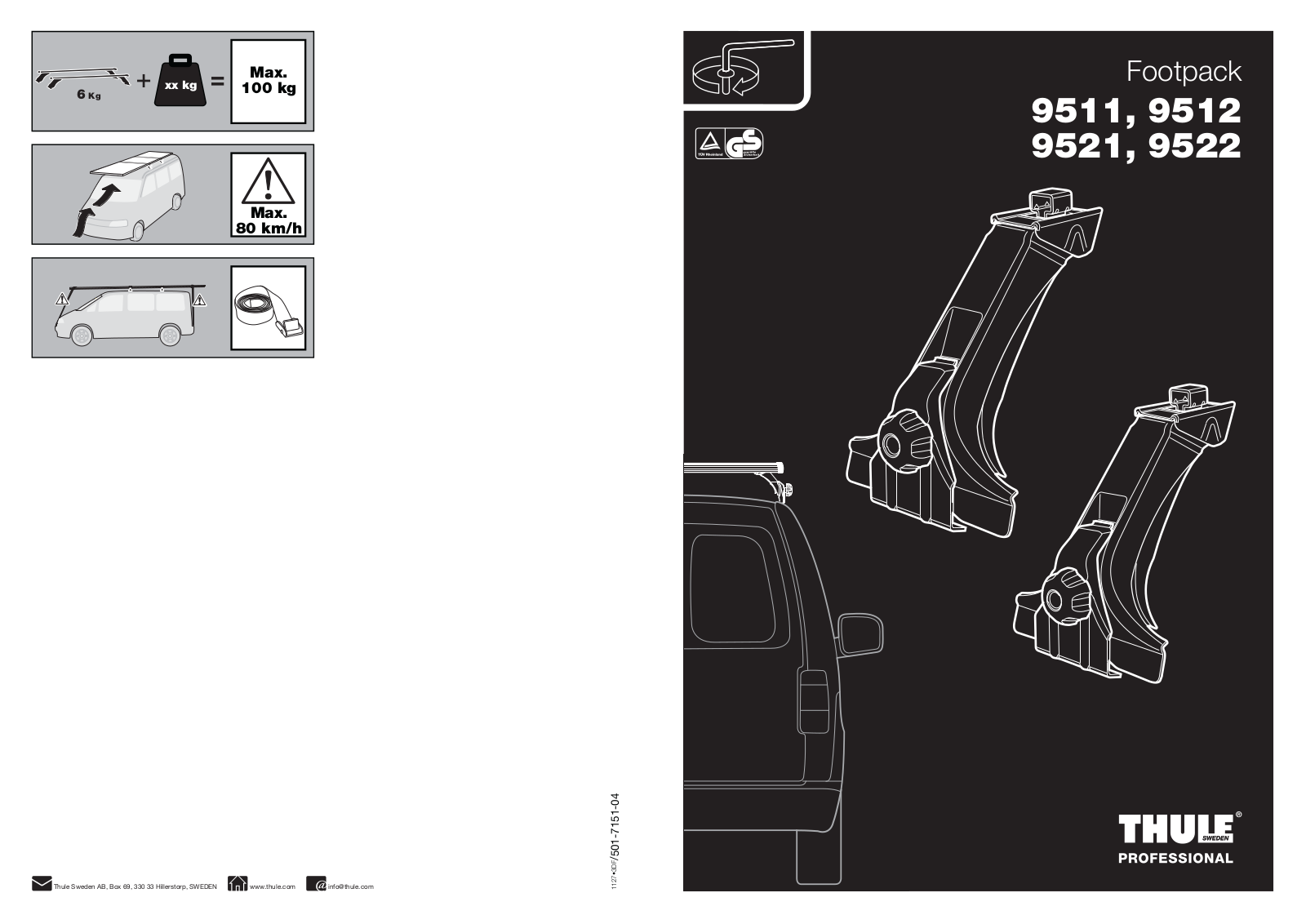 Thule 9511, 9512, 9521, 9522 User Manual