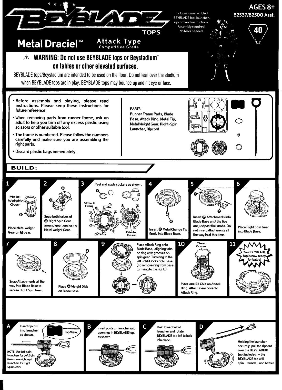 HASBRO Beyblade Metal Draciel User Manual