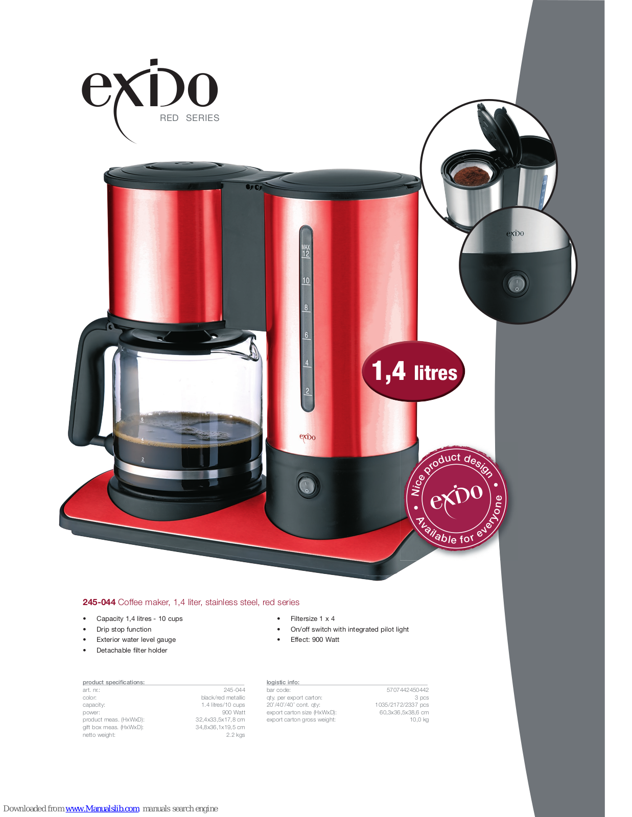 Exido 245-044 Specifications - ManualMachine.com