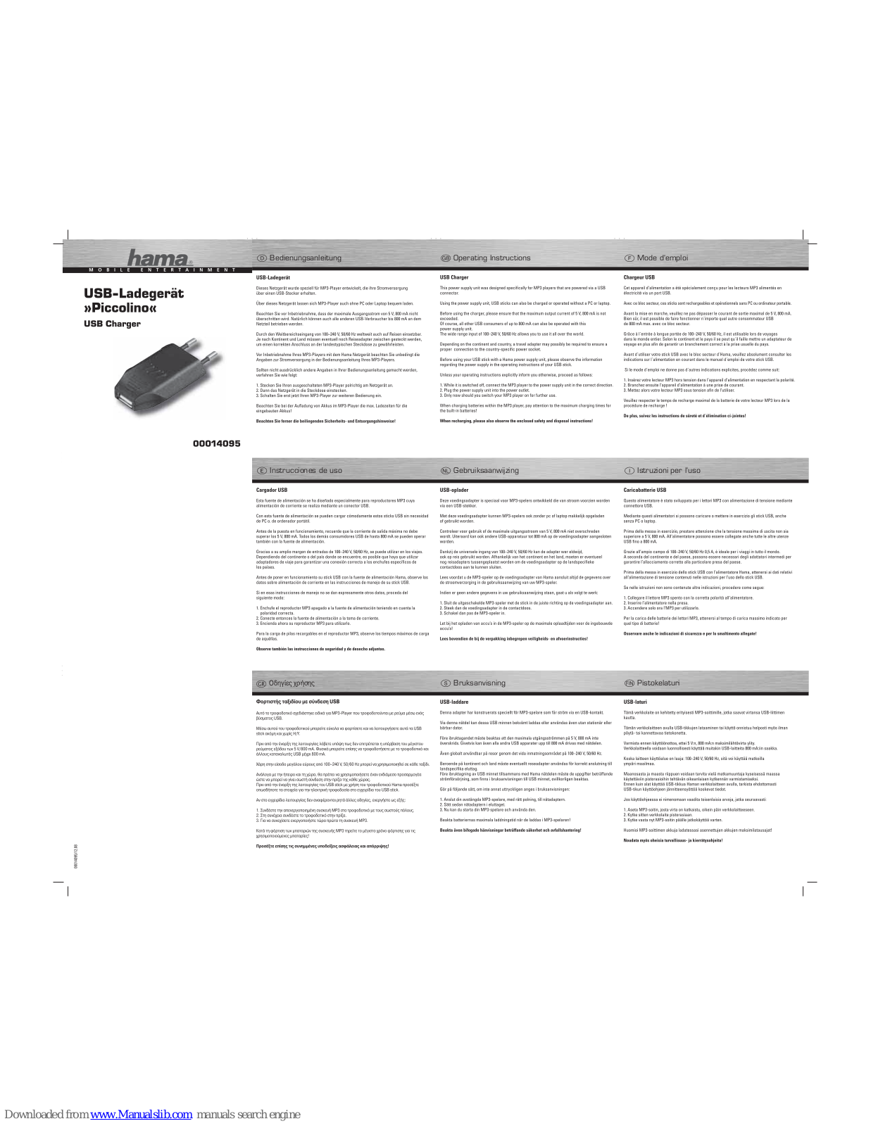 Hama 14095 Operating Instructions Manual - ManualMachine.com