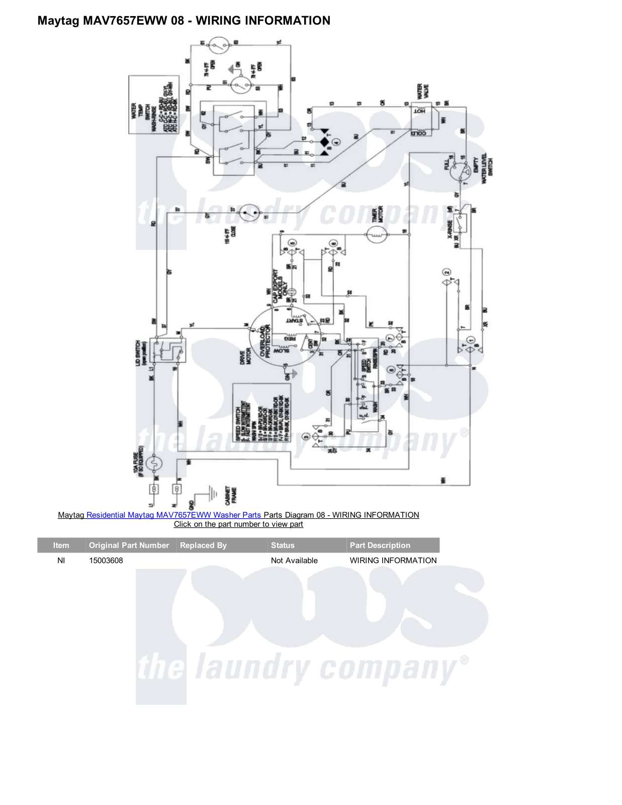 Maytag MAV7657EWW Parts Diagram