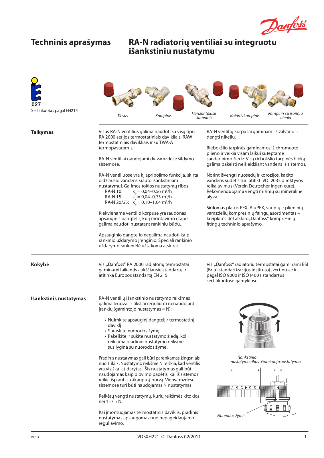 Danfoss RA-N 10, RA-N 15, RA-N 20/25 Data sheet