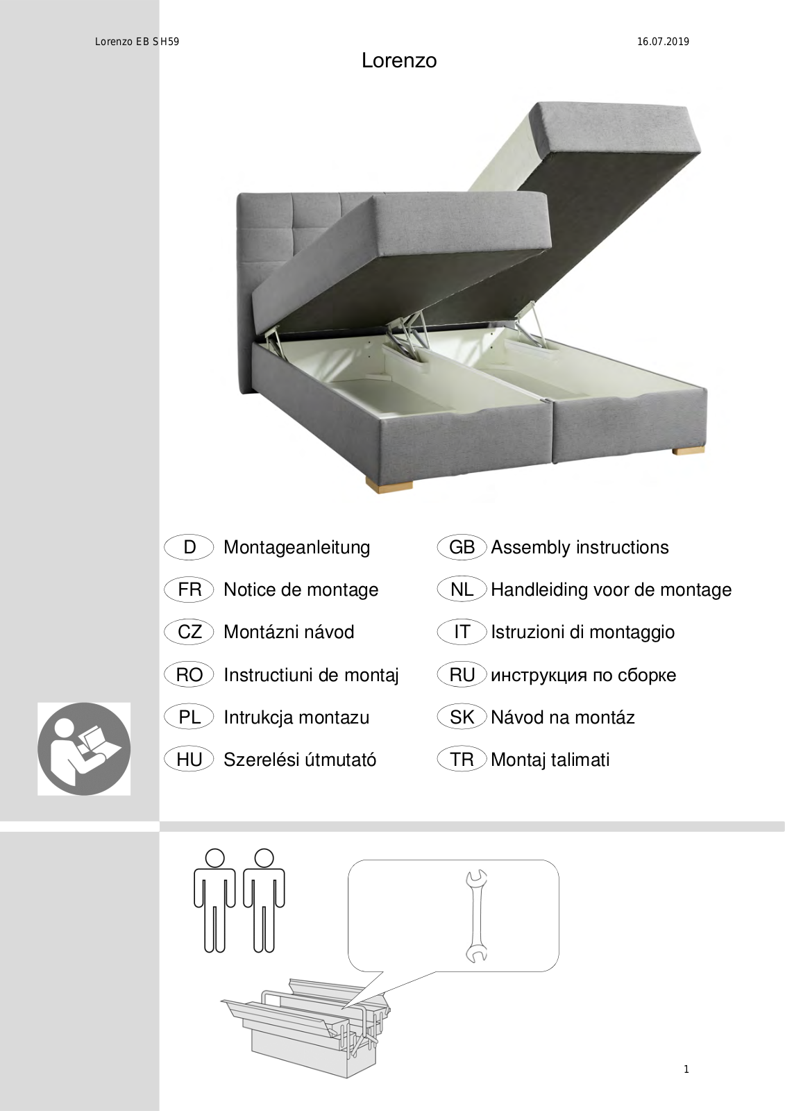 Home affaire Lorenzo EB SH59 Assembly instructions