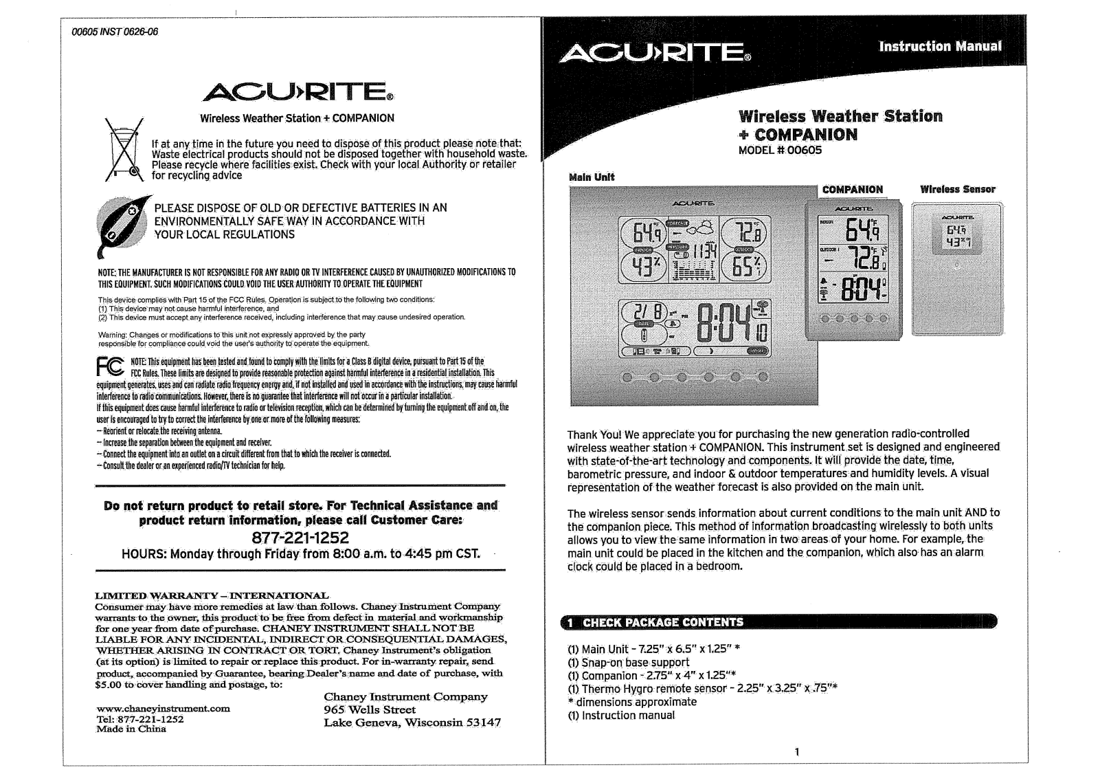 Chaney Instrument 00605TX User Manual