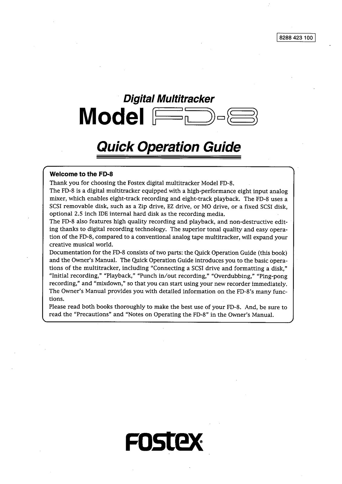 Fostex FD-8 User Manual 2