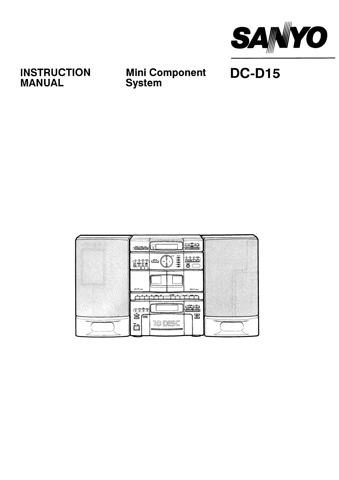 Sanyo DC-D15 Instruction Manual