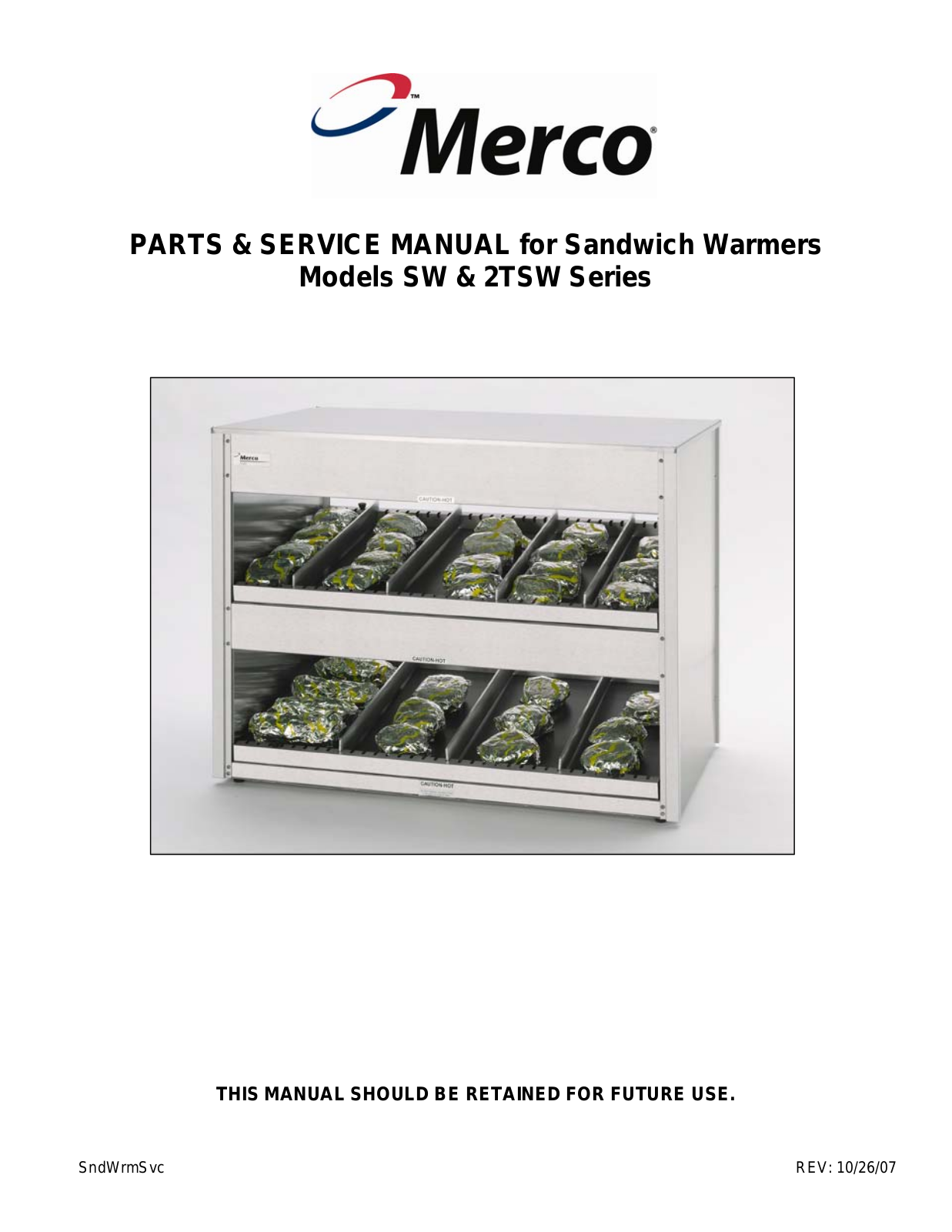 Merco 2TSW-3224 Service Manual