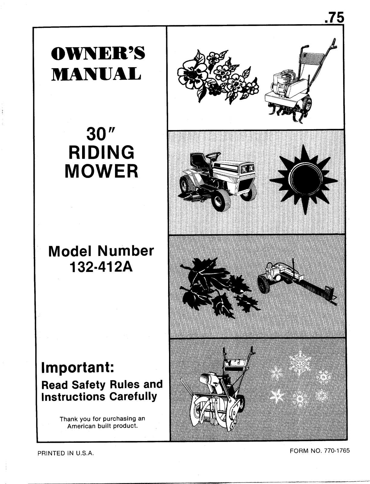 MTD 132-412A User Manual