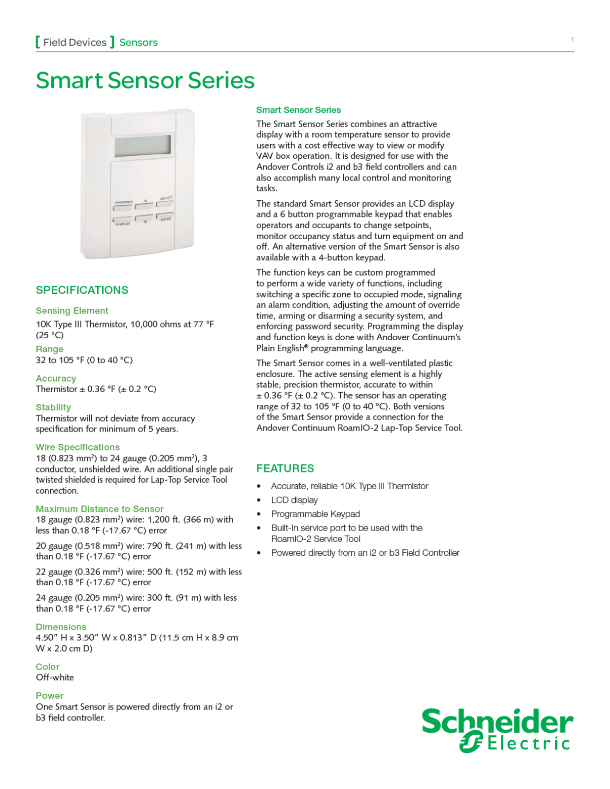 Schneider Electric TTS-SD-LCD-4-2, TTS-SD-LCD-1 Data Sheet