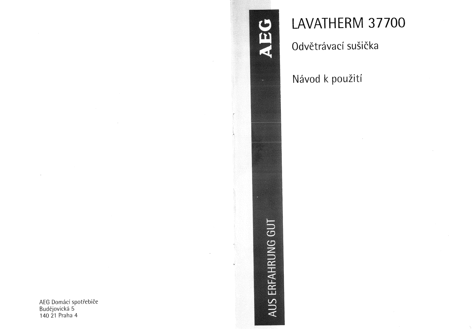 AEG LAVATHERM 37700 User Manual