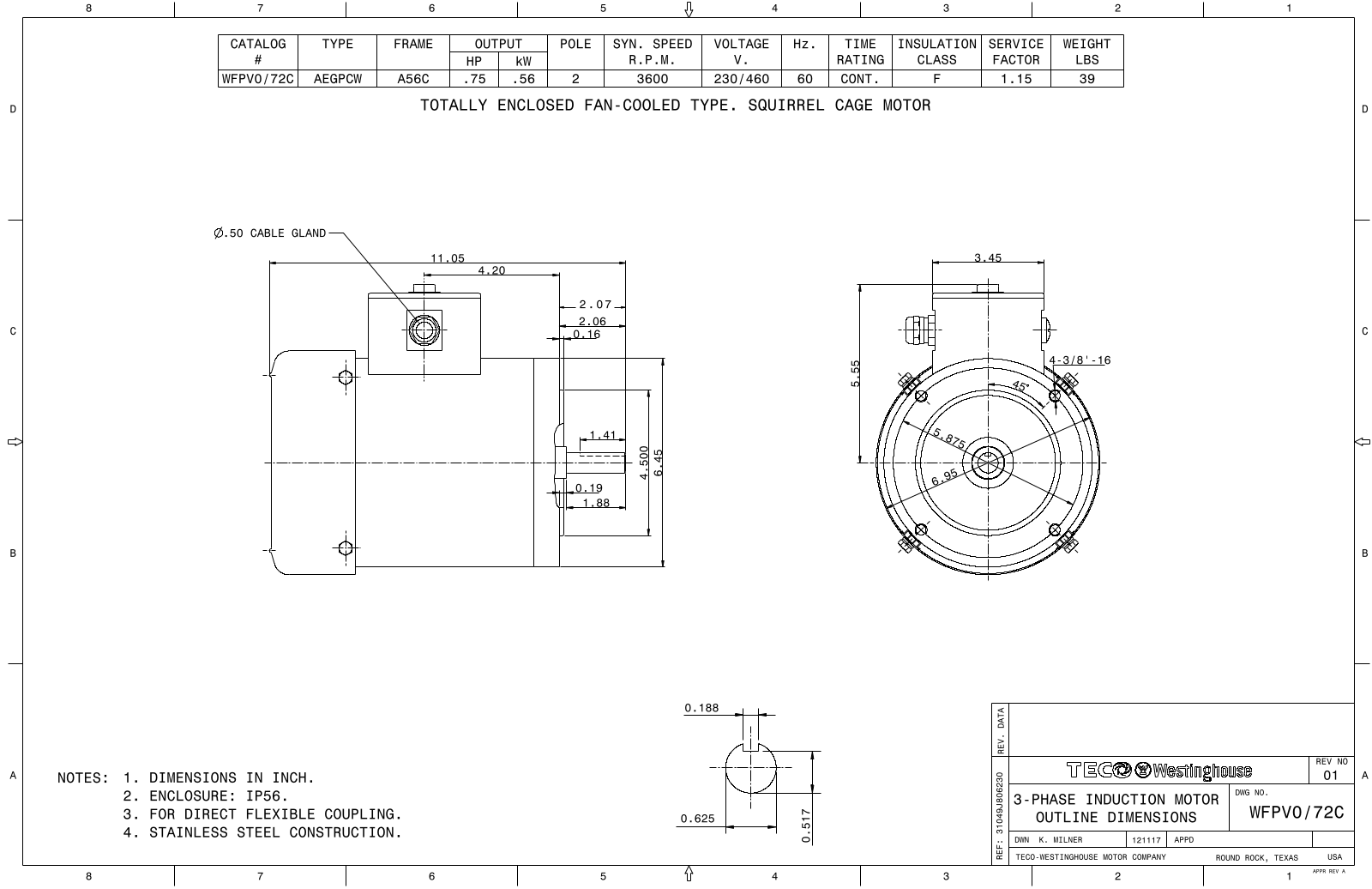 Teco WFPV0/72C Reference Drawing