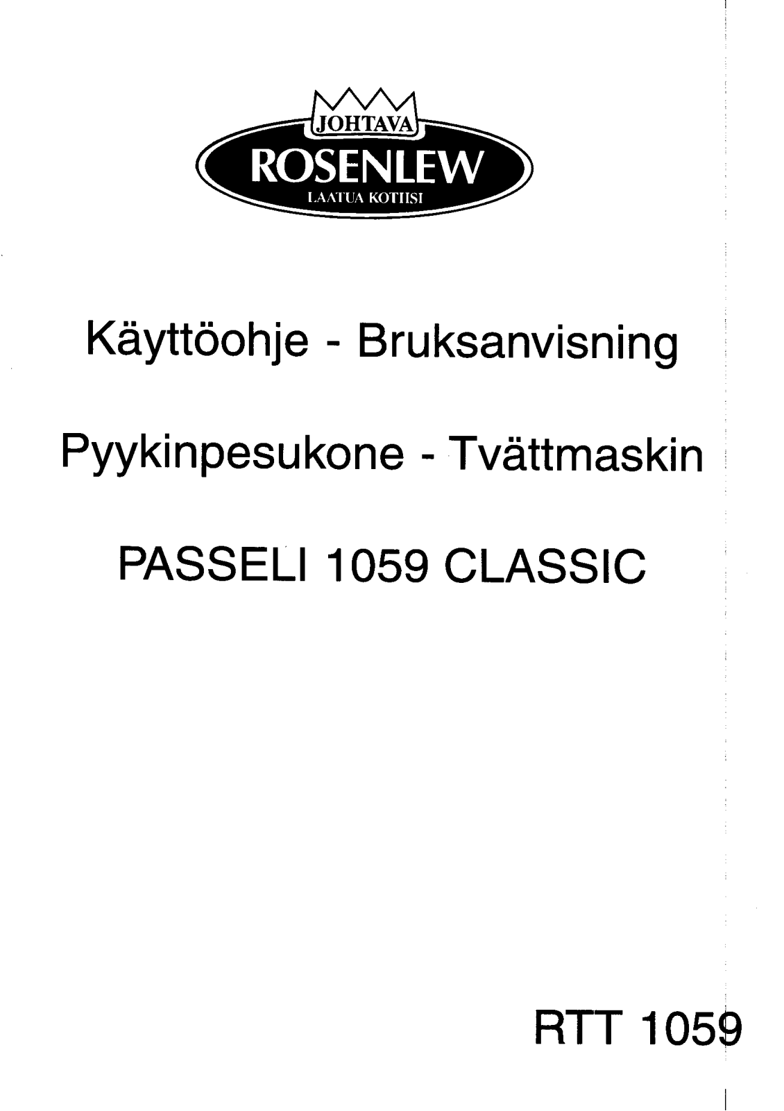 Rosenlew RTT1059 User Manual