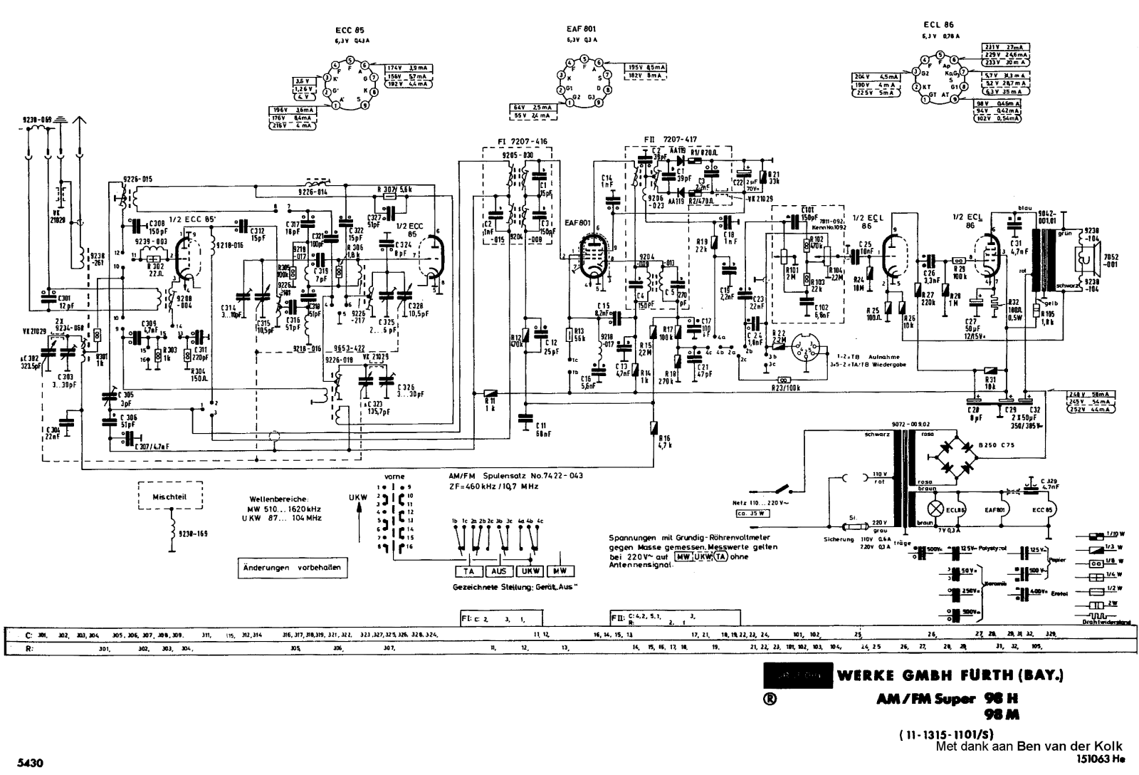 Grundig 98-H Schematic