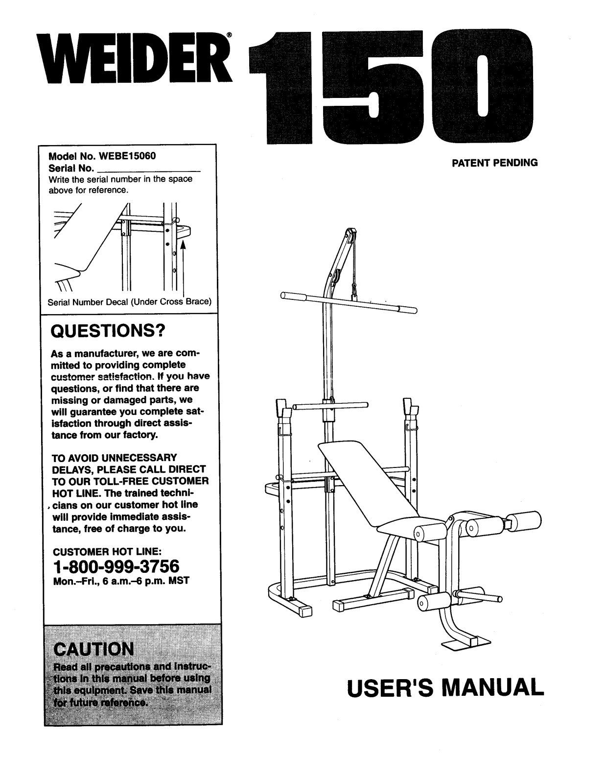 Weider 150 User Manual