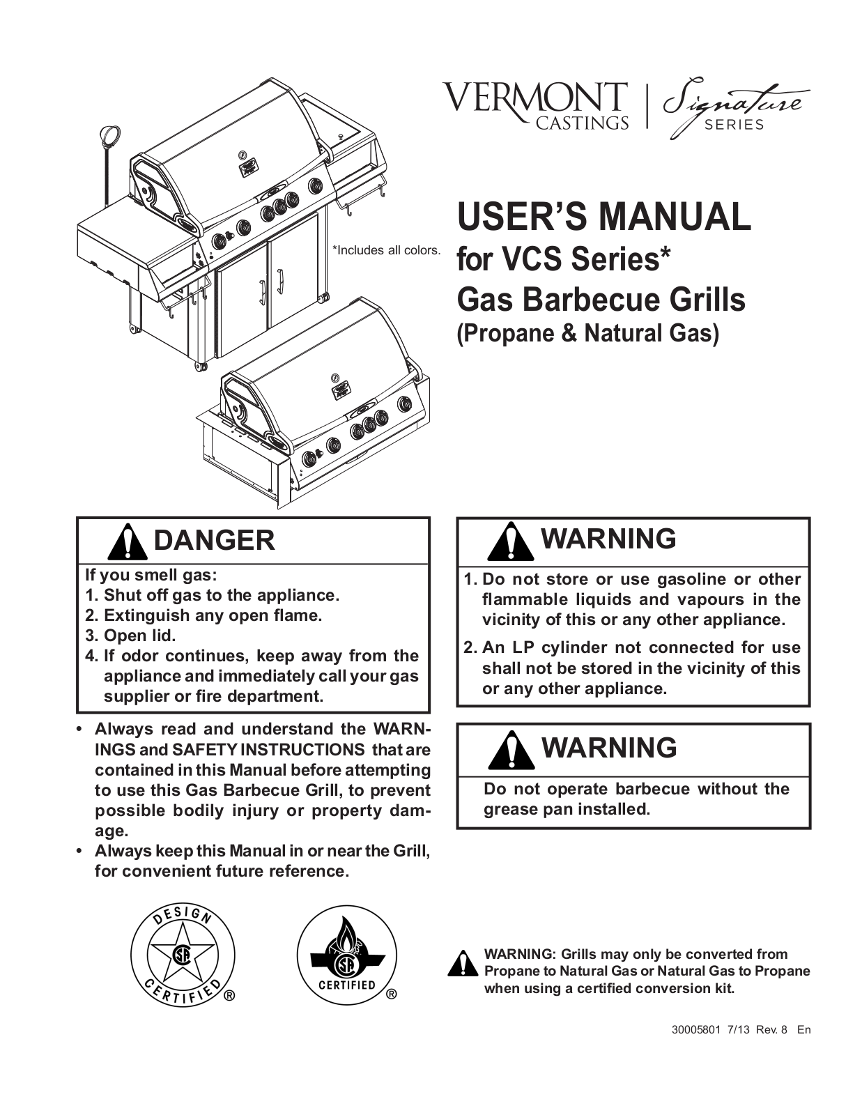 Vermont Castings Vcs423 Owner's Manual