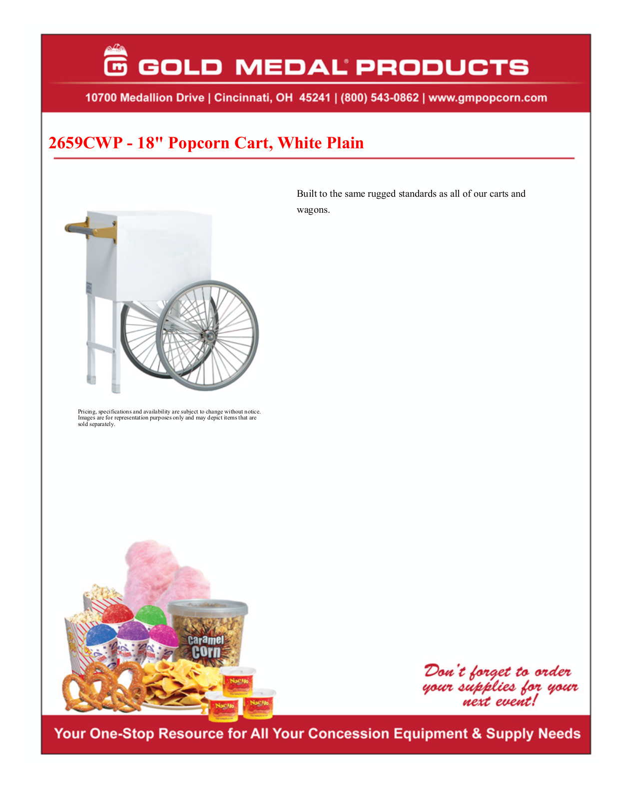 Gold Medal 2659CWP User Manual