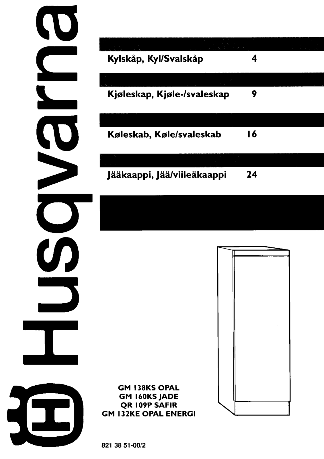 Husqvarna QR109P, GM132KE, GM160KS, GM138KS User Manual