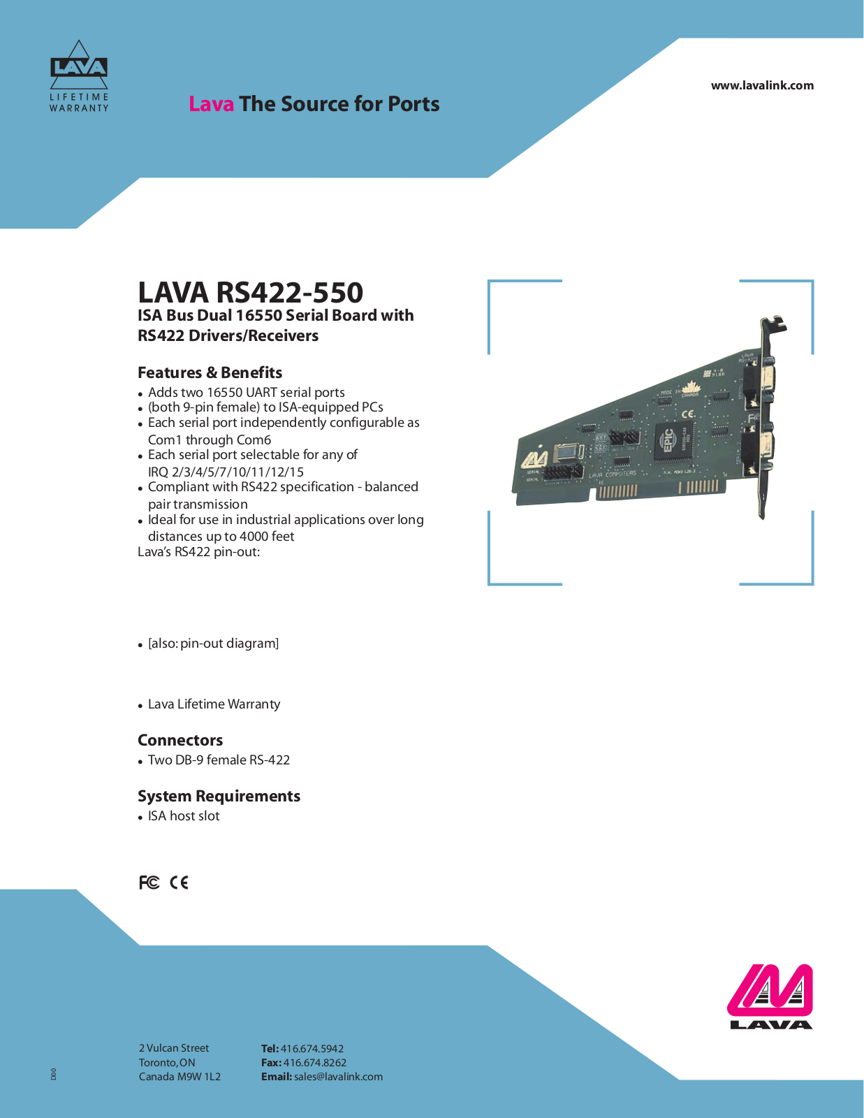 Lava RS422-550 User Manual