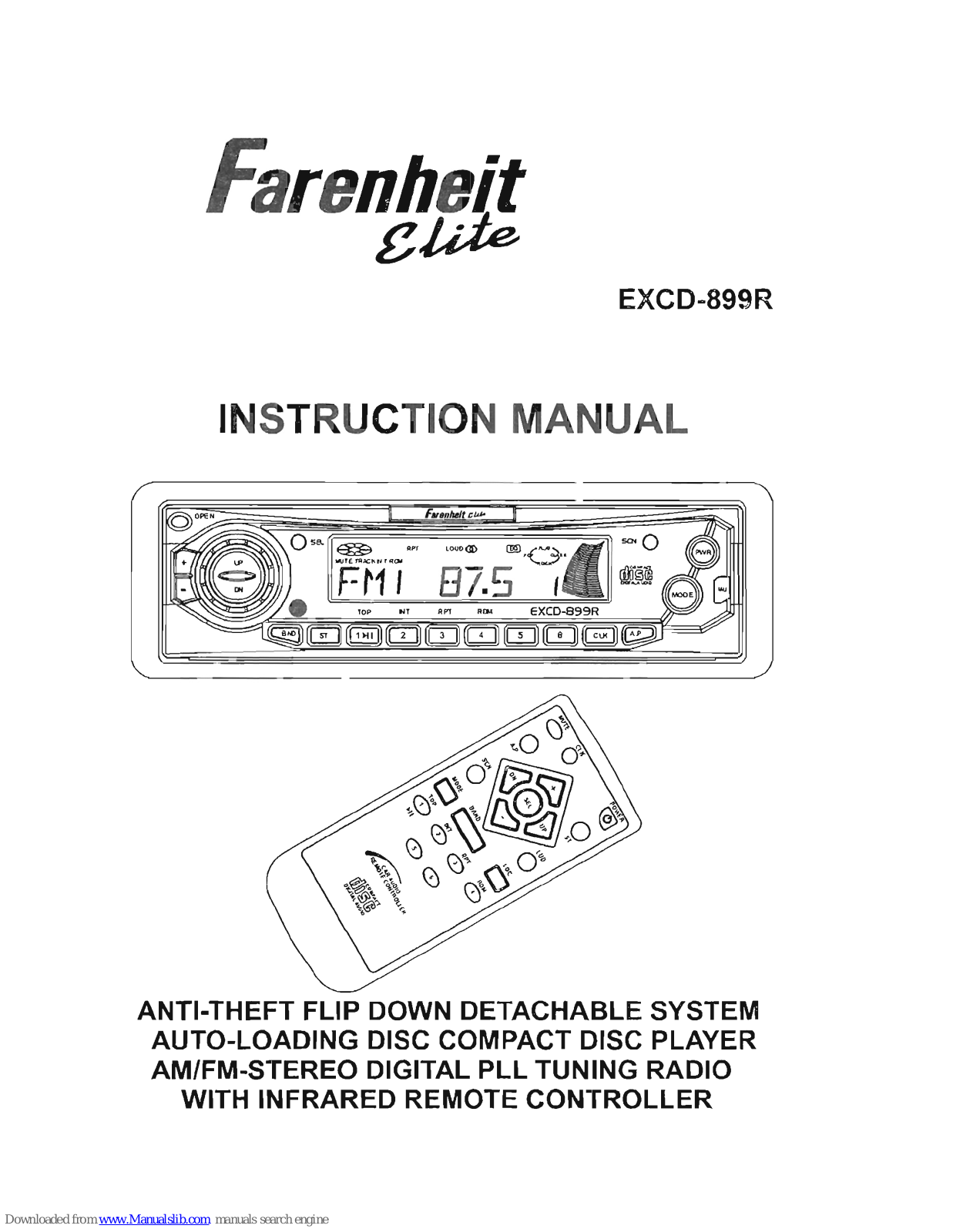 Farenheit EXCD-899R Instruction Manual