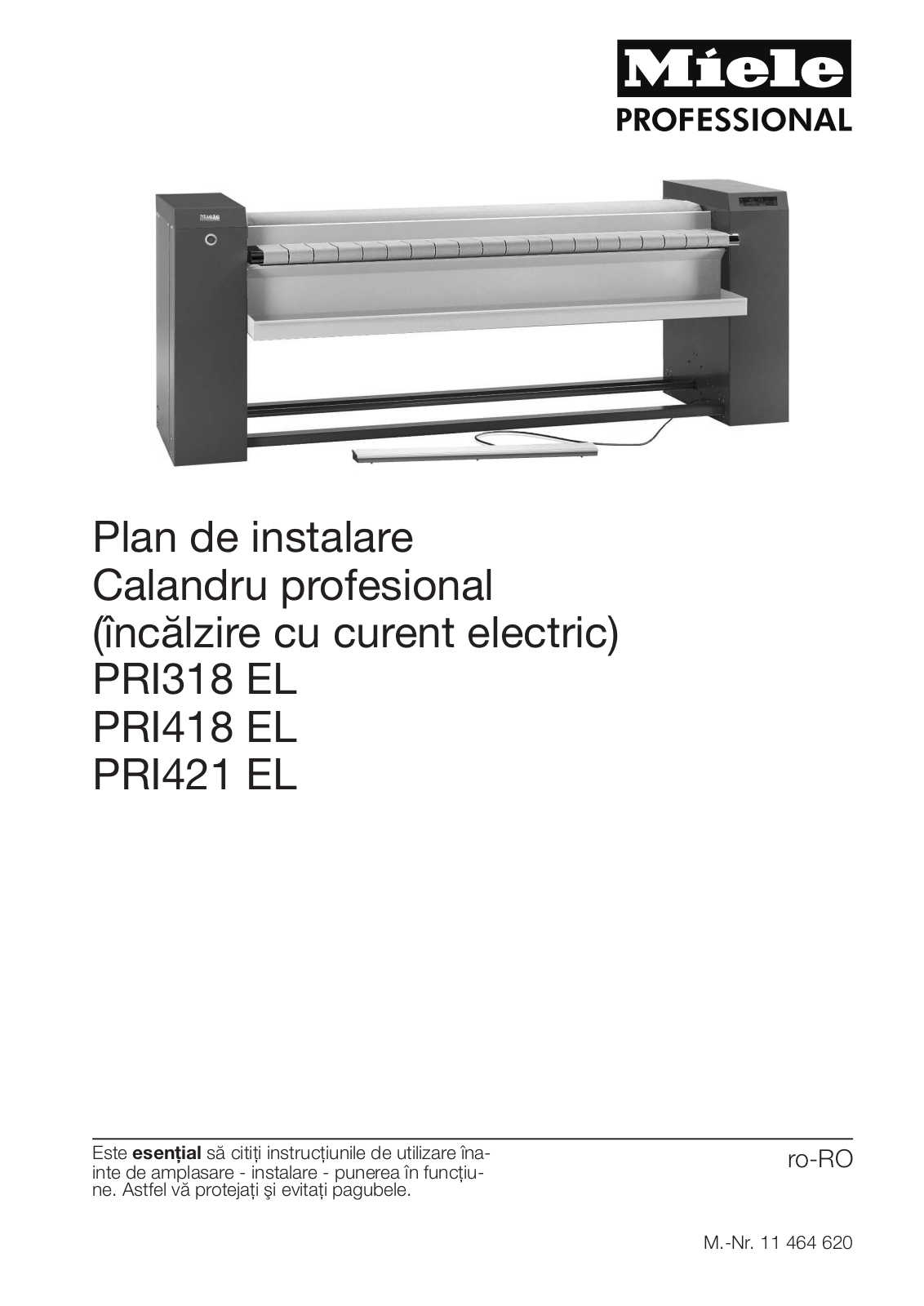 Miele PRI318 EL, PRI418 EL, PRI421 EL Plan de instalare