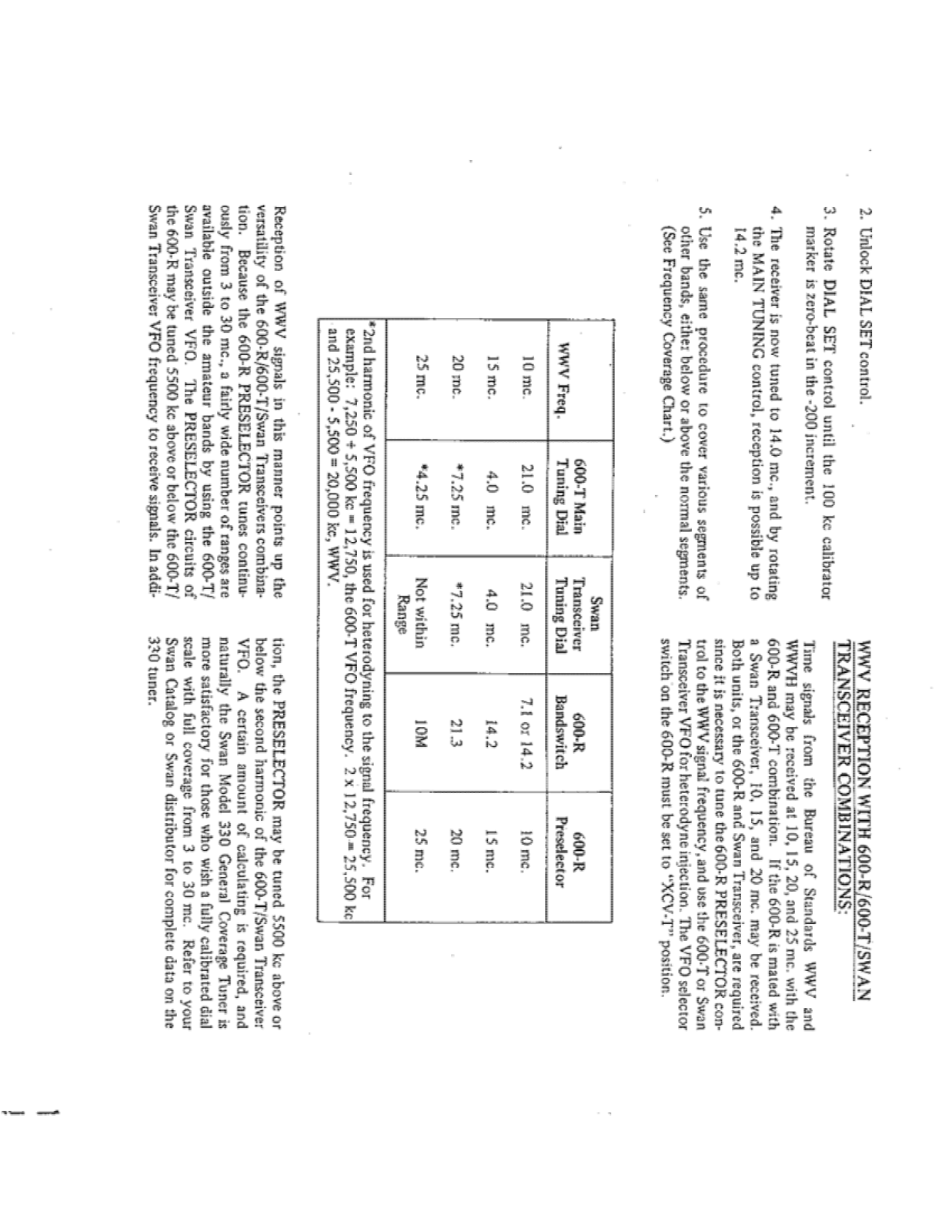 Swan 600-R User Manual (PAGE 20)