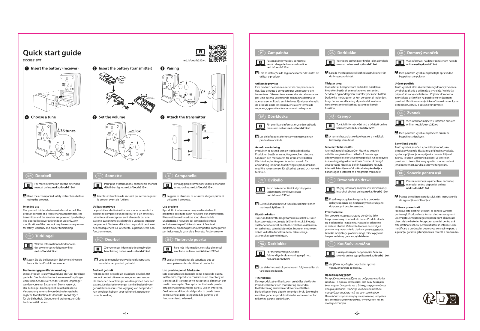 Nedis DOORB212BK, DOORB212WT User guide - ManualMachine.com