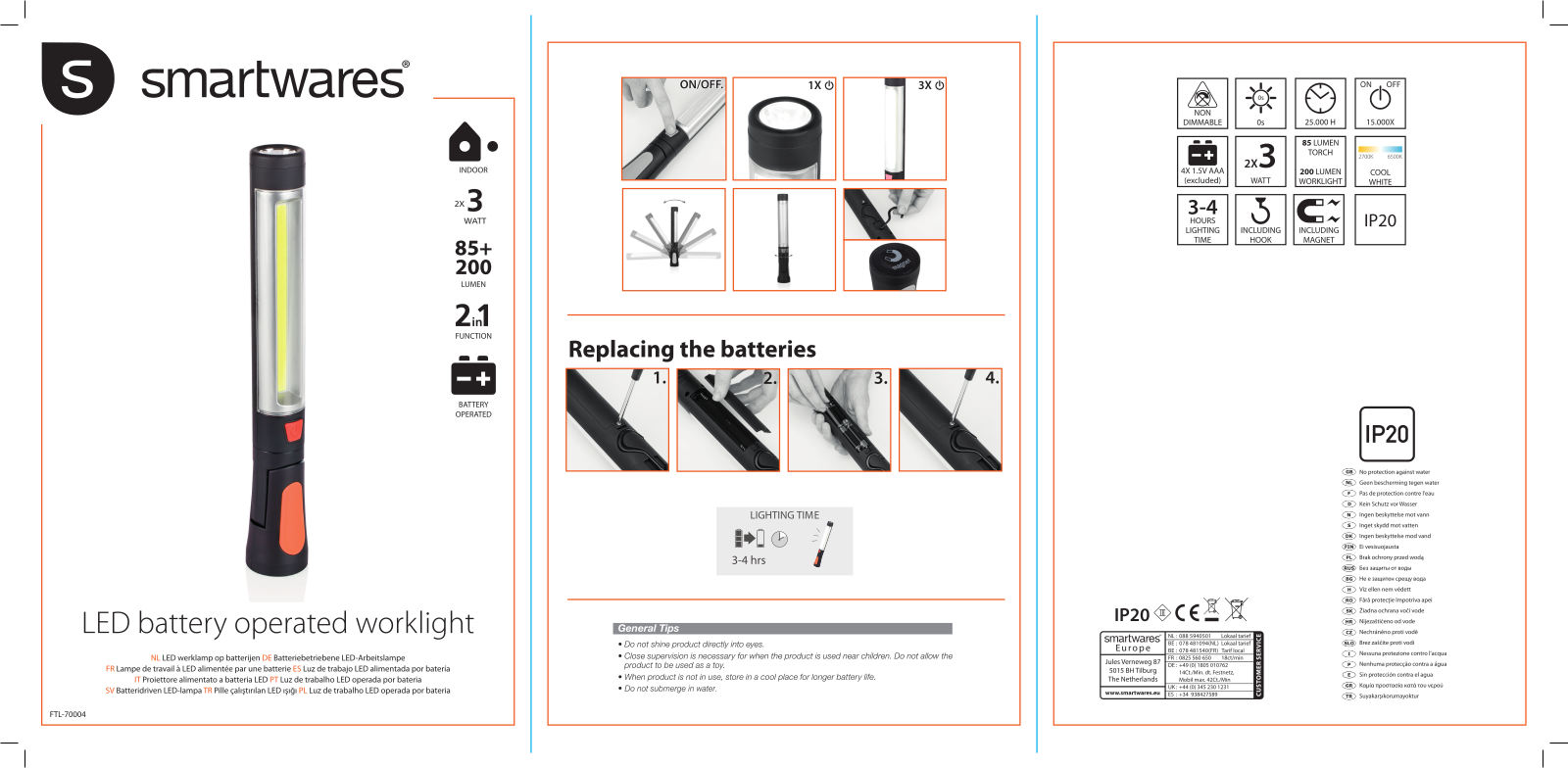 Smartwares FTL-70004 User Manual