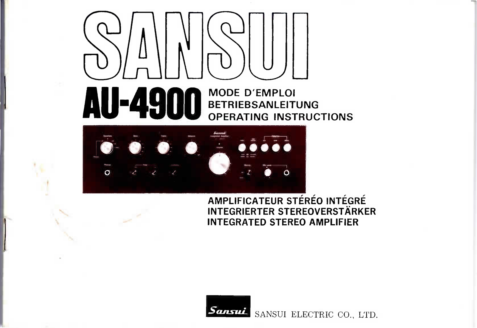 Sansui AU-4900 Owners Manual