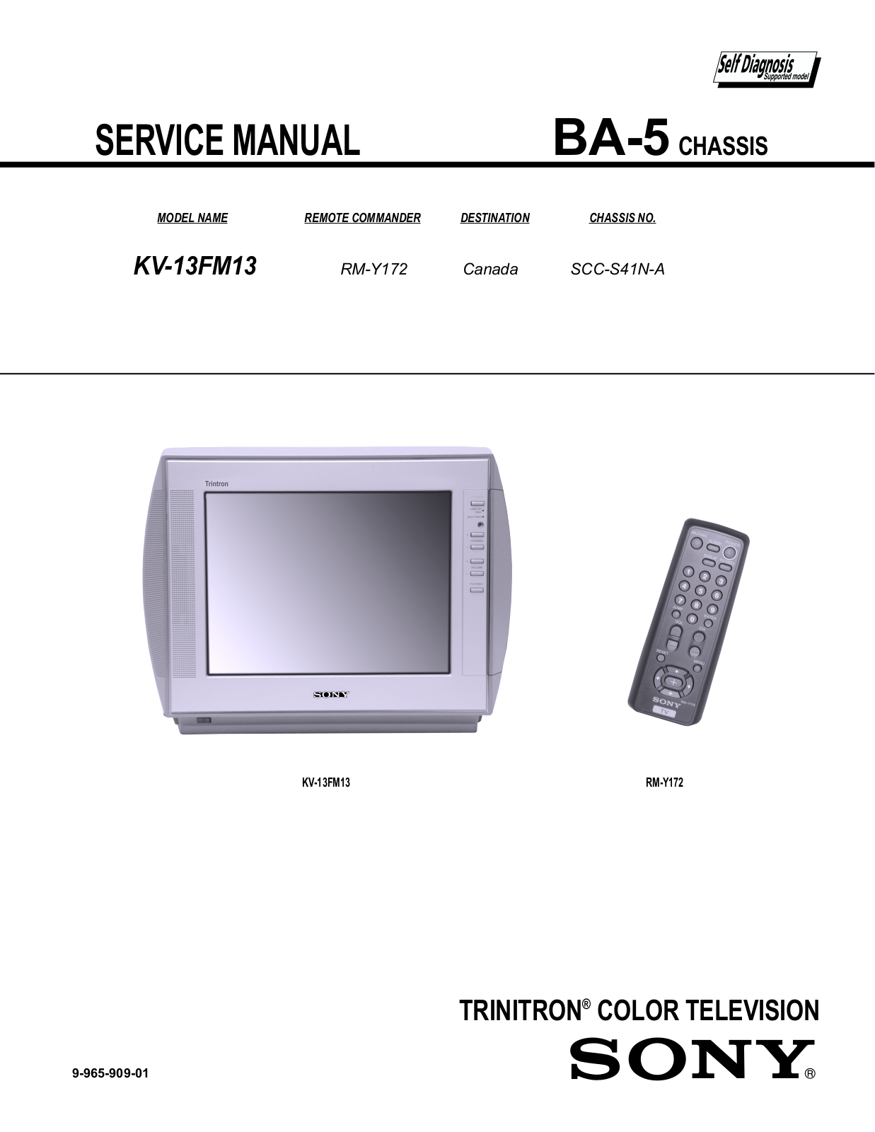 Sony KV-13FM13, KV-13M14 Schematic