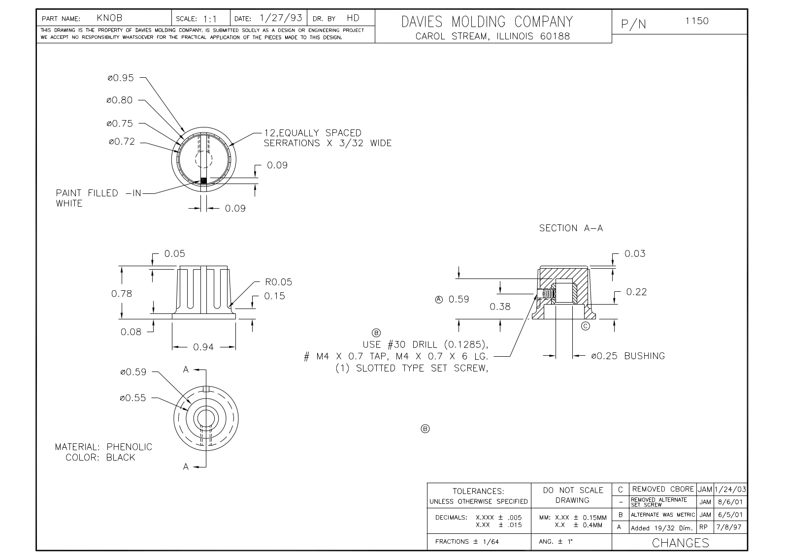 Davies Molding 1150 Reference Drawing