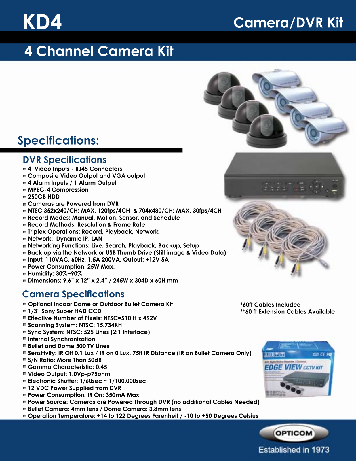 Opticom KD4 SPECIFICATIONS SHEET - ManualMachine.com