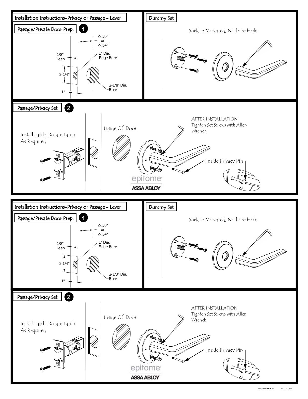 Emtek Passage Privacy User Manual