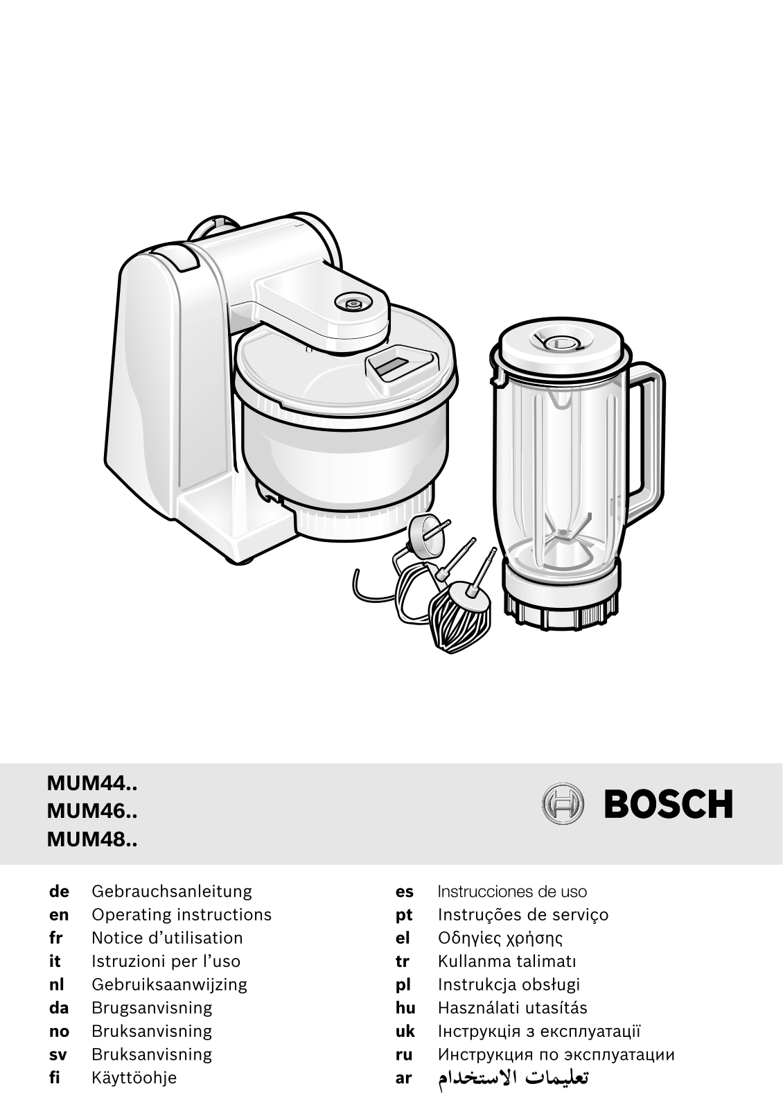 Bosch MUM 48W1, MUM 48CR1 User manual