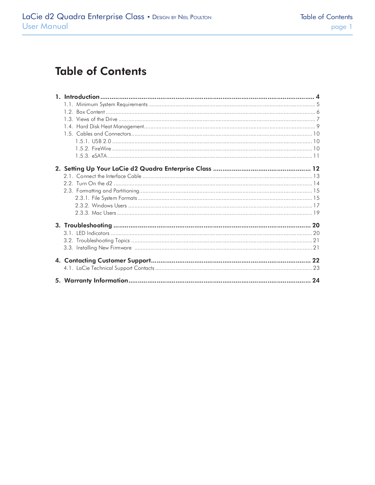 Lacie D2 QUADRA ENTERPRISE CLASS User Manual