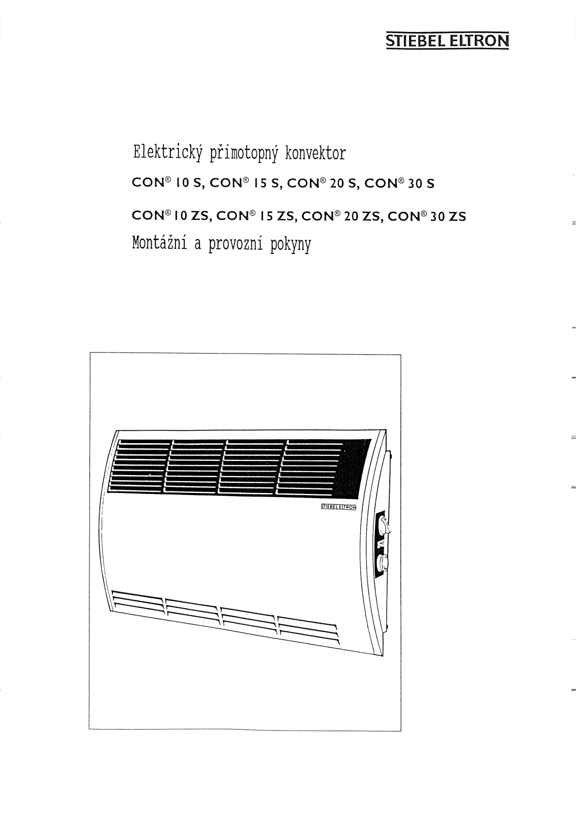 Stiebel Eltron CON 30 S, CON 15 ZS, CON 30 ZS, CON 20 ZS, CON 20 S User Manual