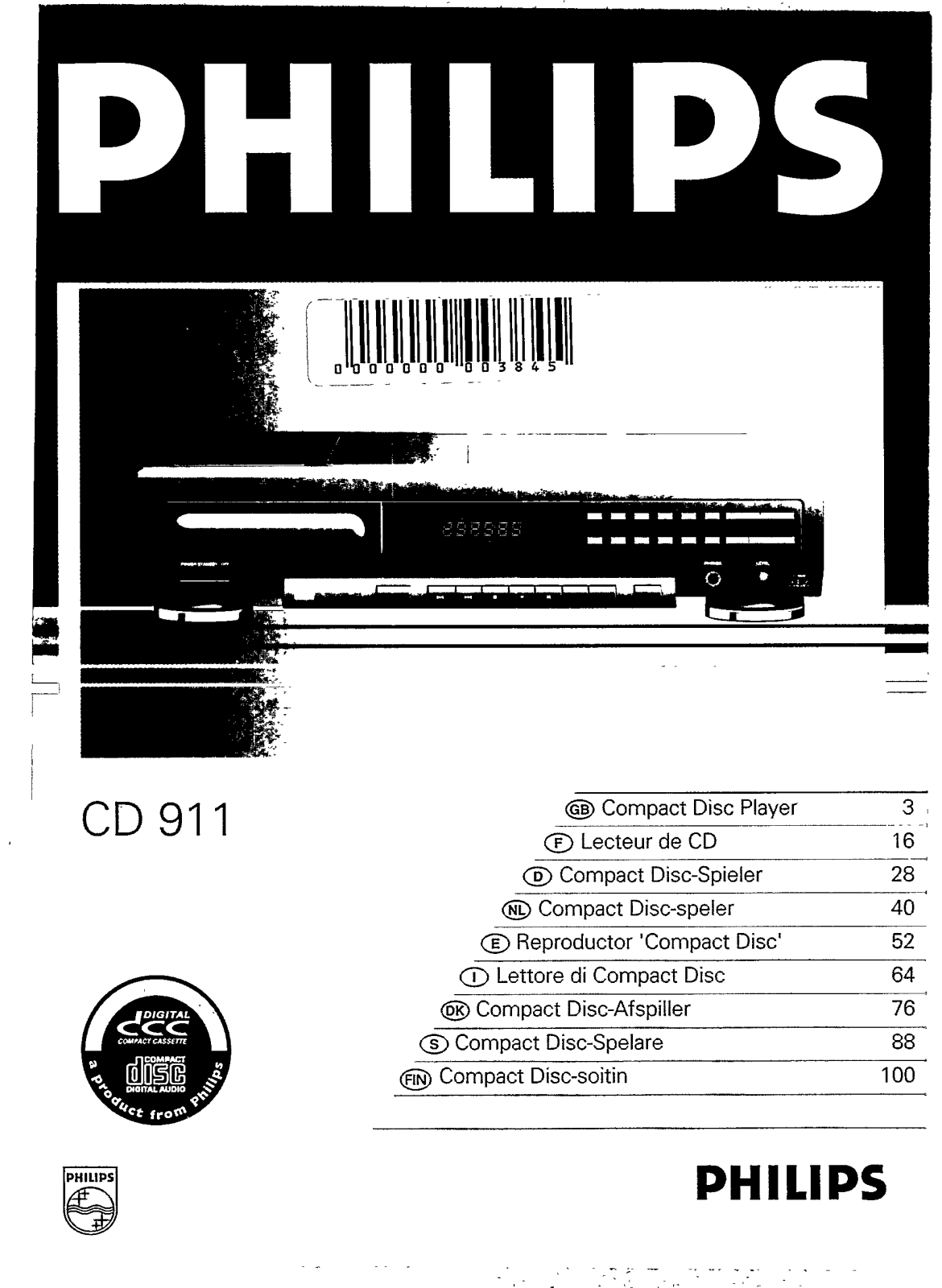 Philips CD911/00S, CD911 User Manual