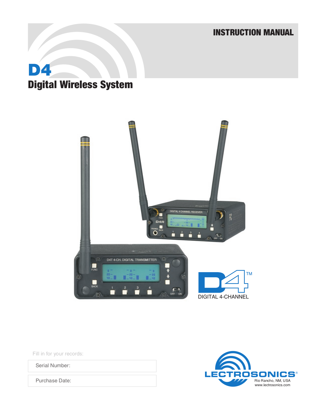 Lectrosonics D4T Users Manual