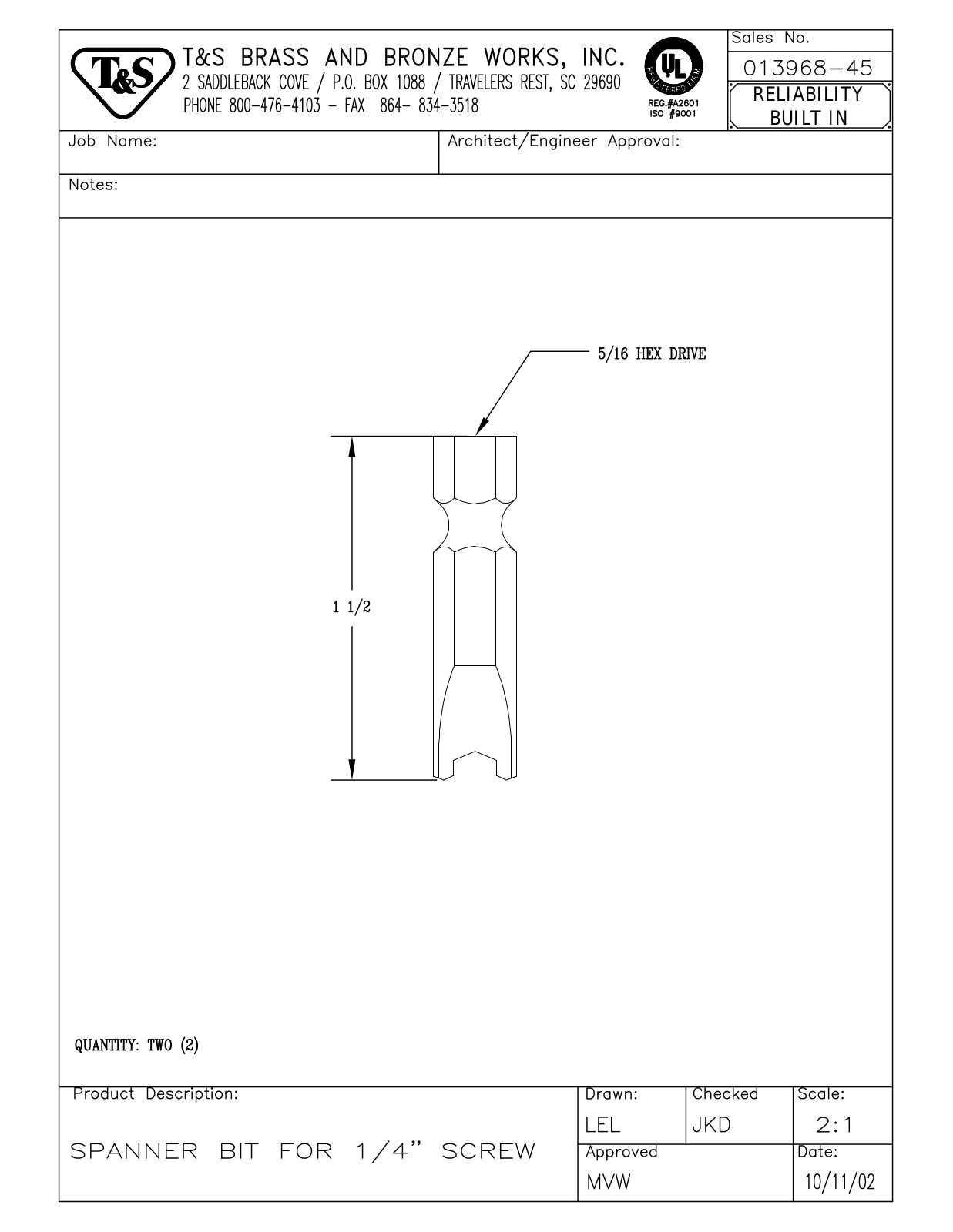 T&S Brass 013968-45 User Manual