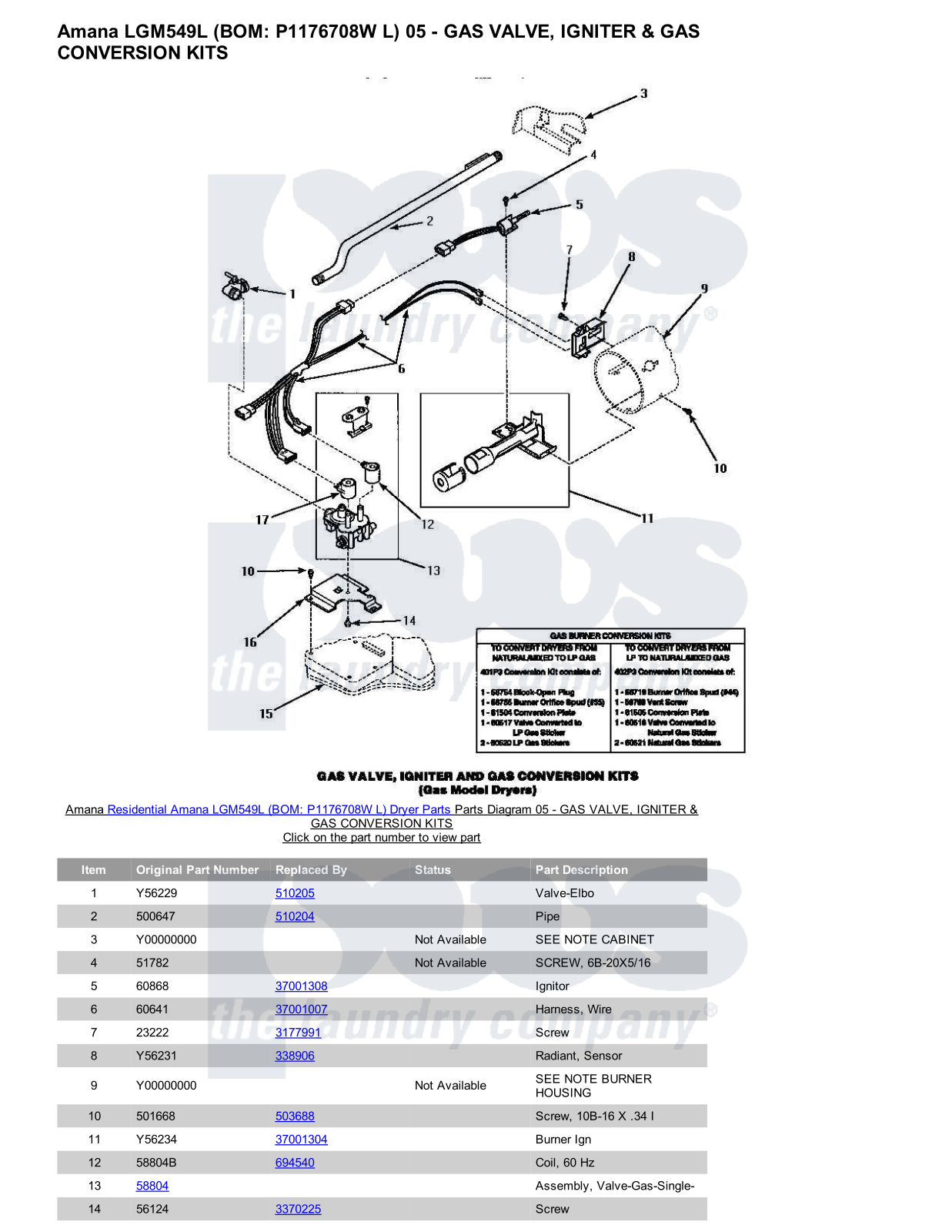 Amana LGM549L Parts Diagram