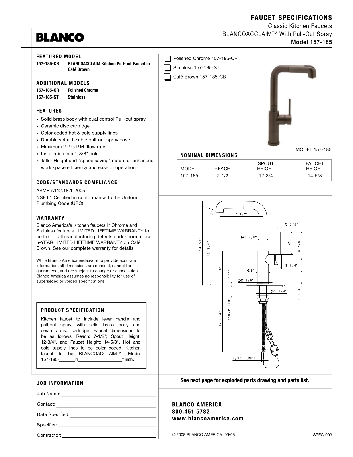 Blanco 157-185 User Manual