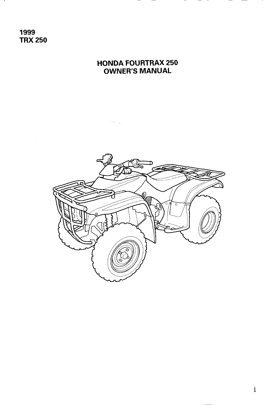 HONDA TRX250 1999 User Manual