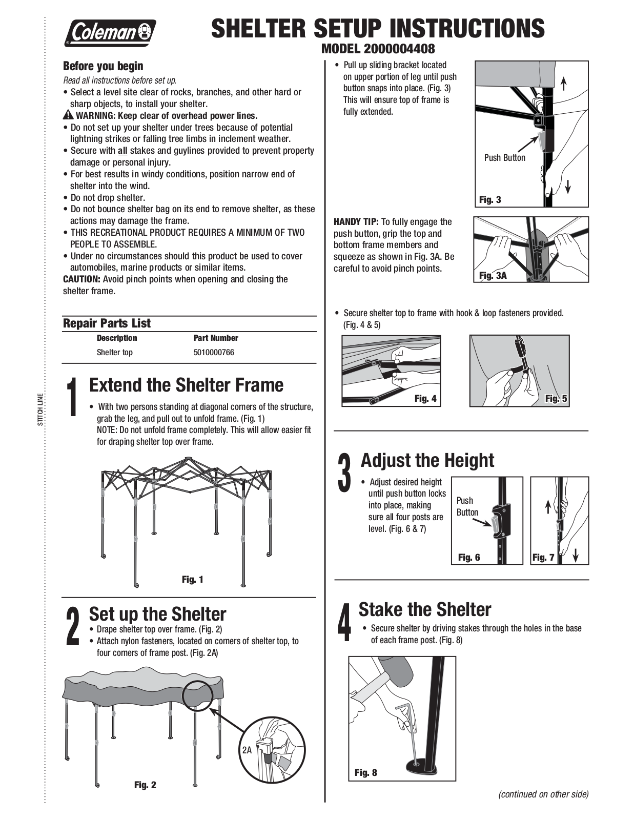 Coleman 2000004408 Owner's Manual