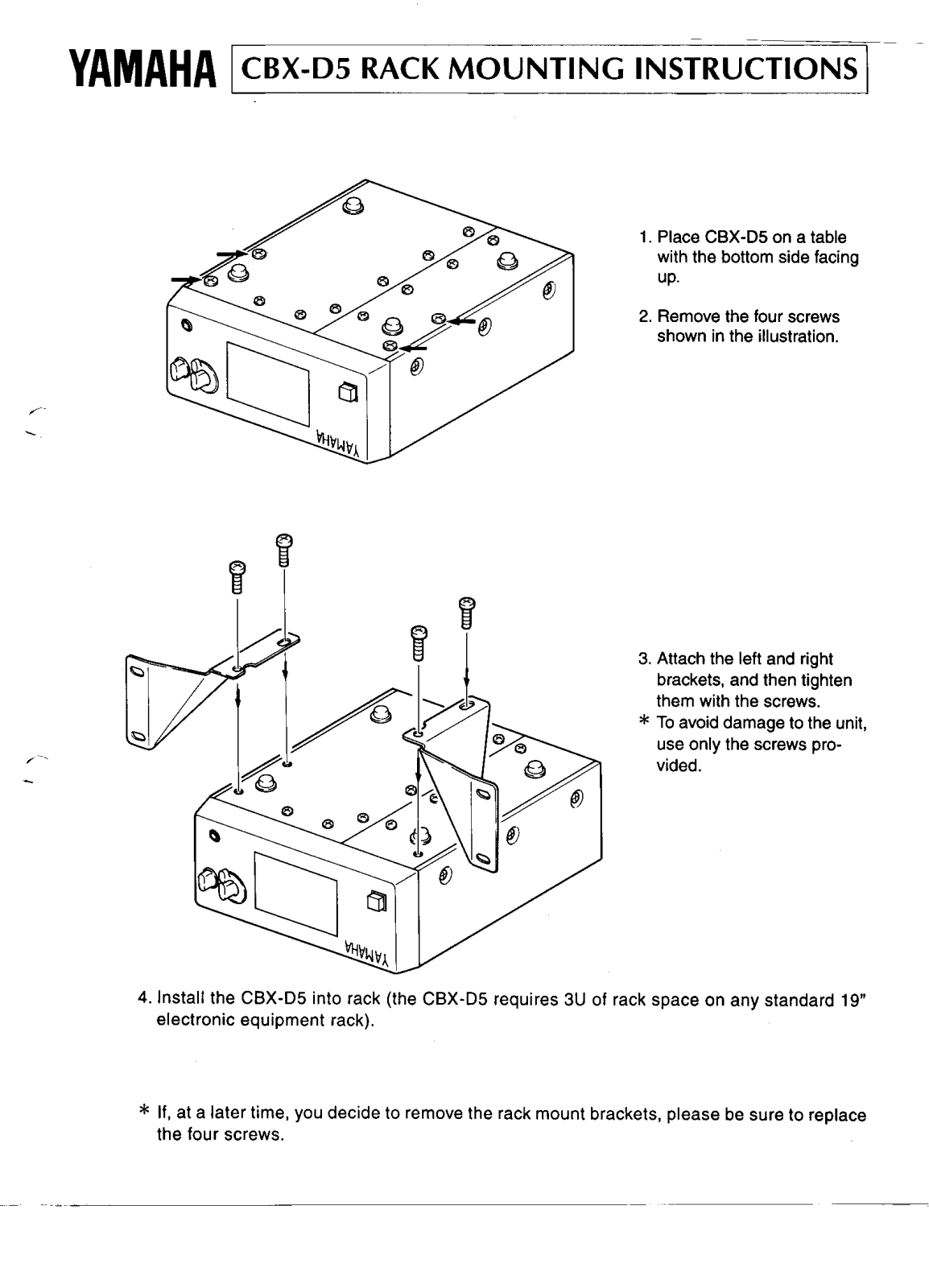 Yamaha CBXD5E5 User Manual