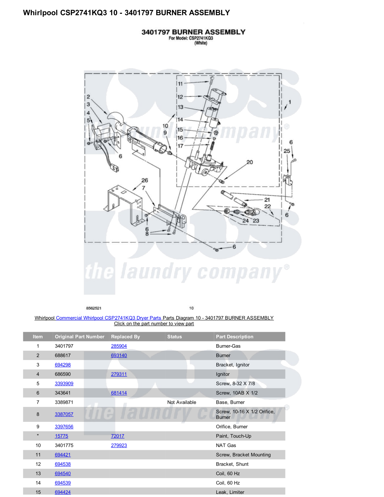 Whirlpool CSP2741KQ3 Parts Diagram