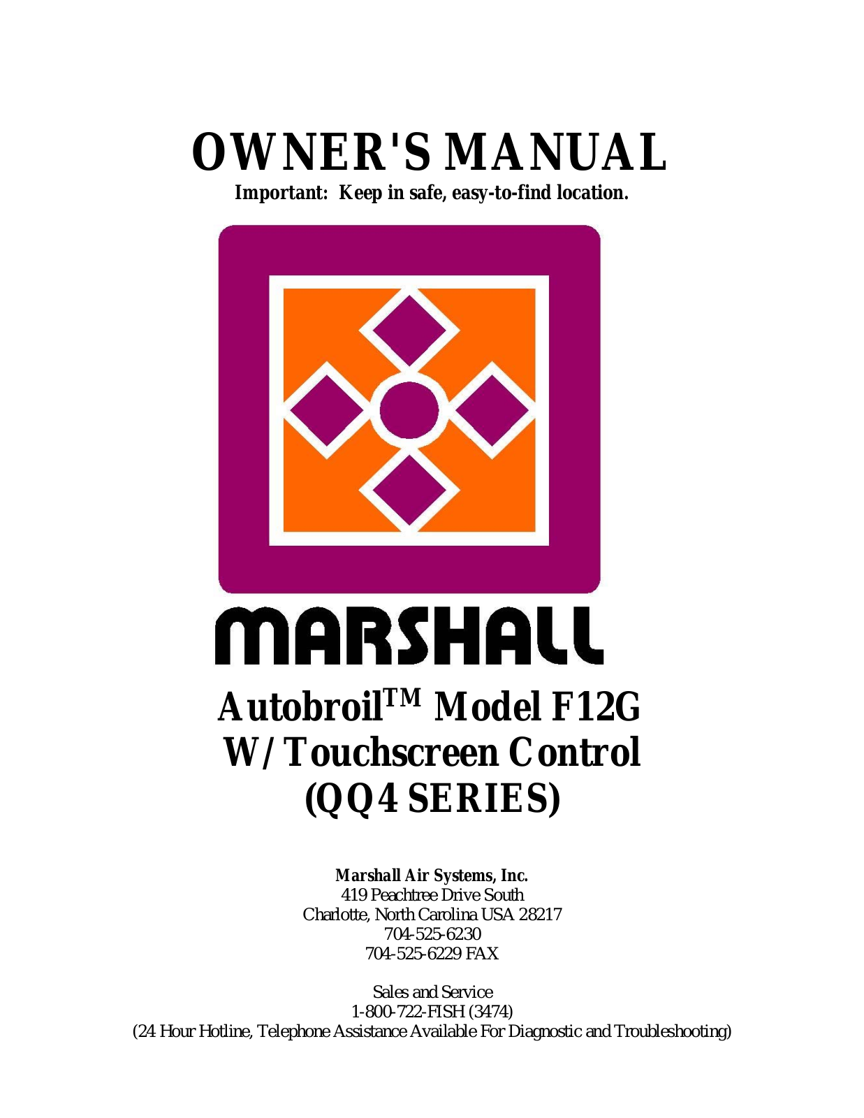 Marshall Air F12 Operators Manual