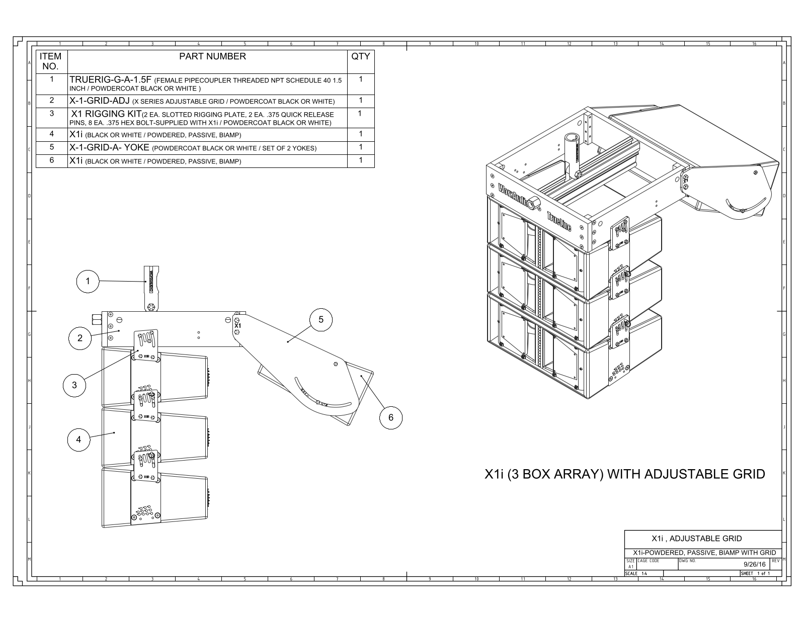 PreSonus TRUERIG-G-A-1.5C Data Sheet