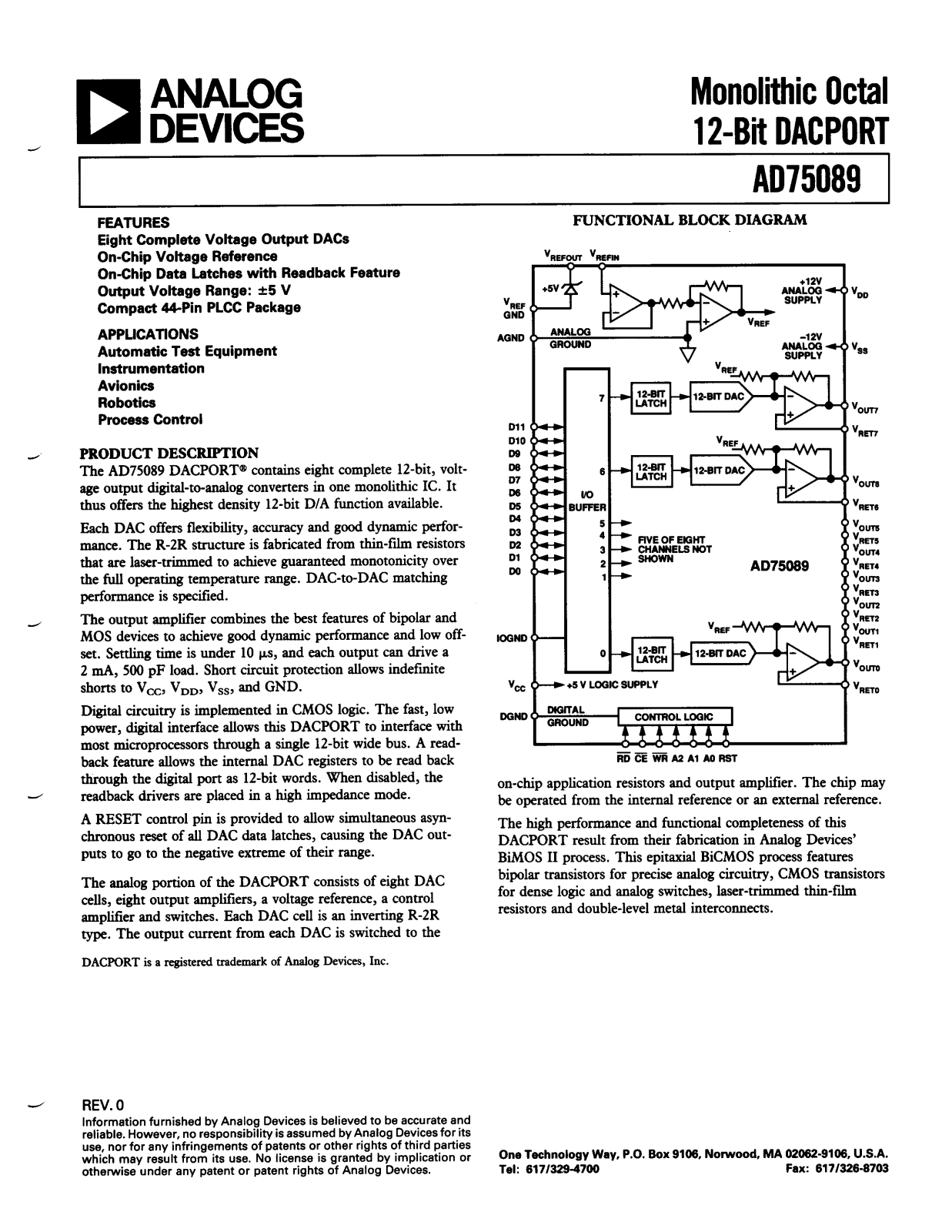 Analog Devices AD75089 Datasheet