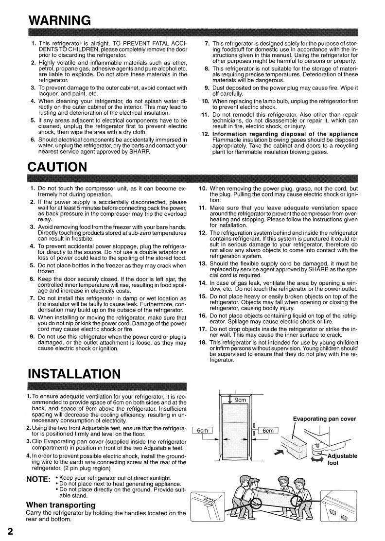 SHARP SJ-58L-C2/63L-C2/68L-C2 User Manual