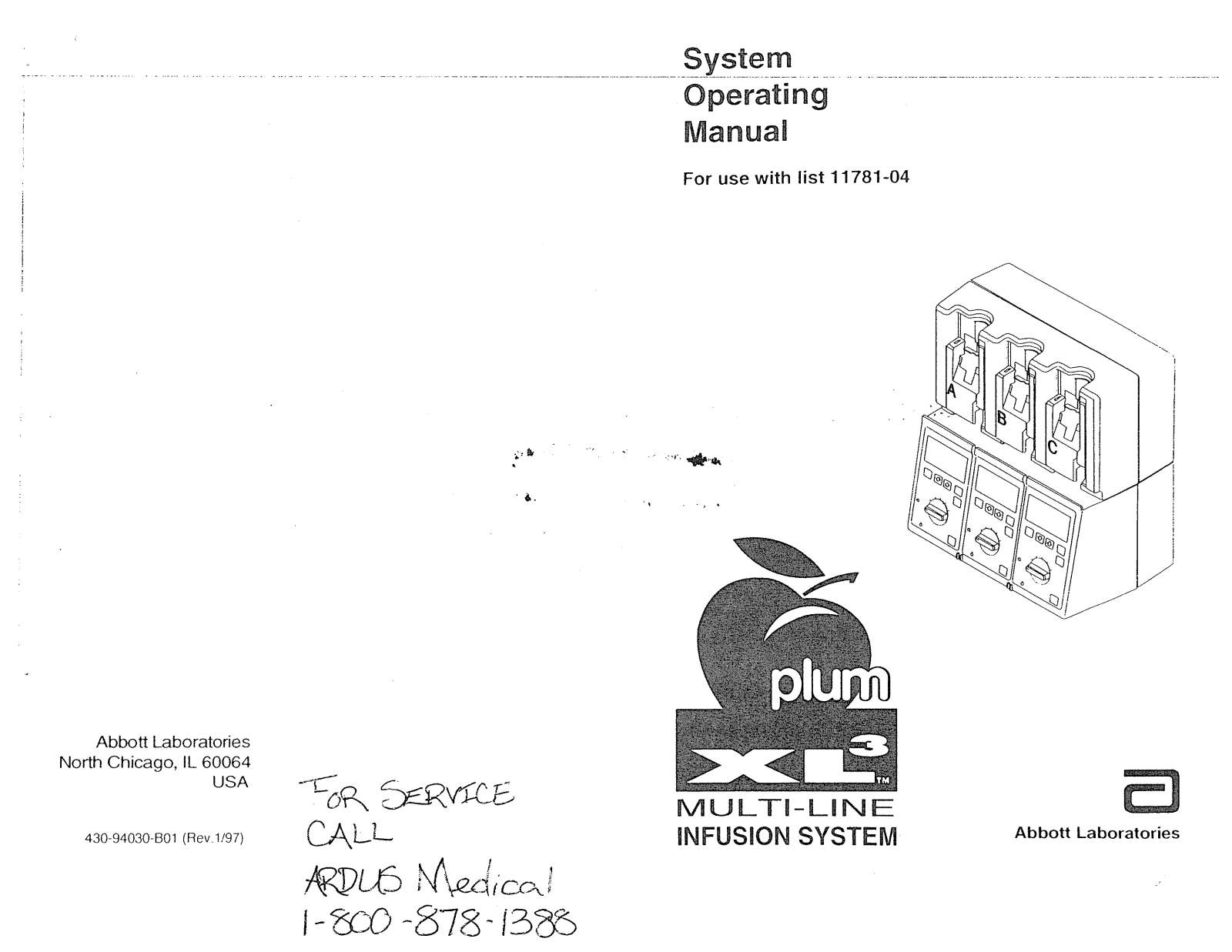 Abbott Plum XL3 User manual