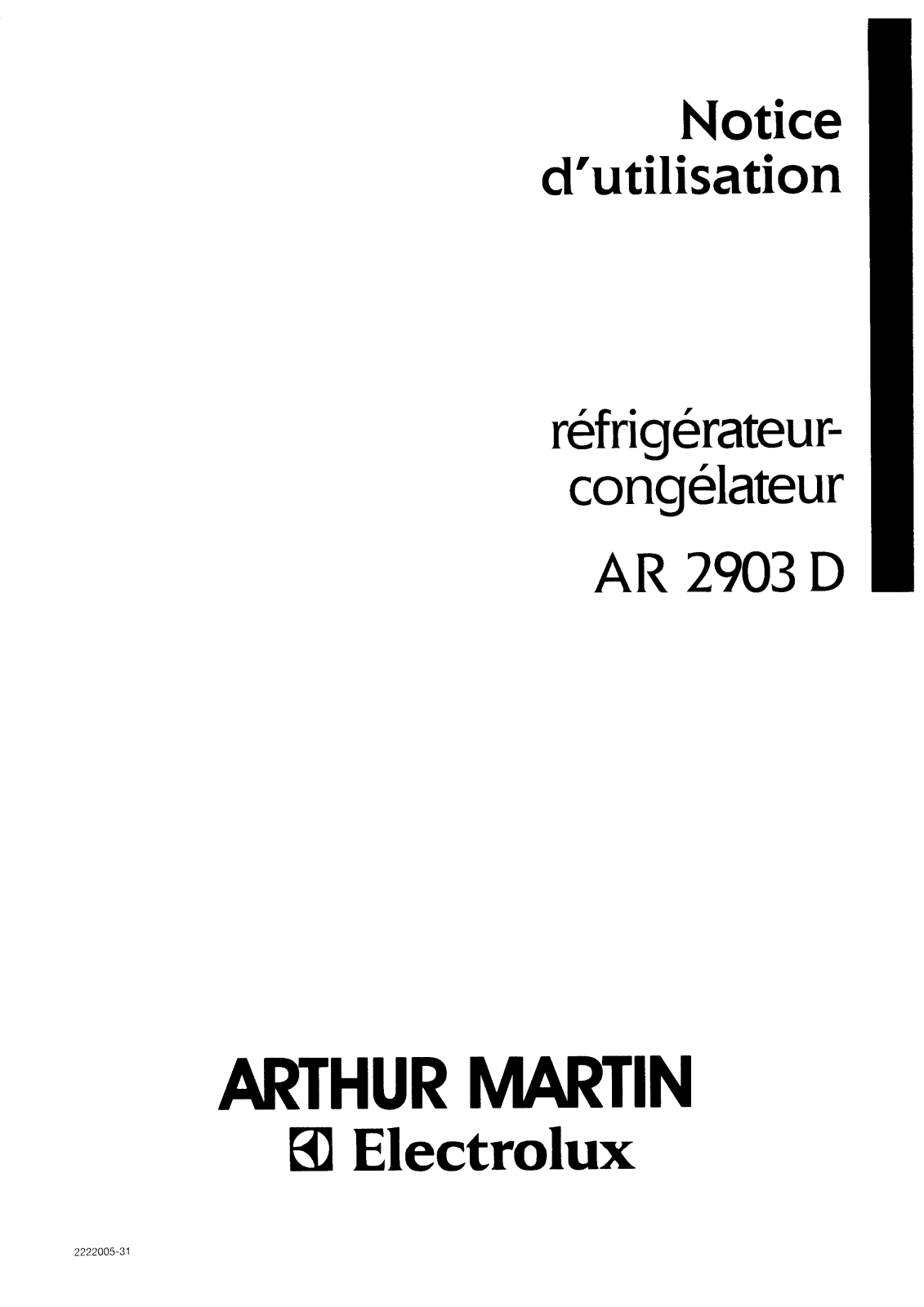 Arthur martin AR2903D User Manual